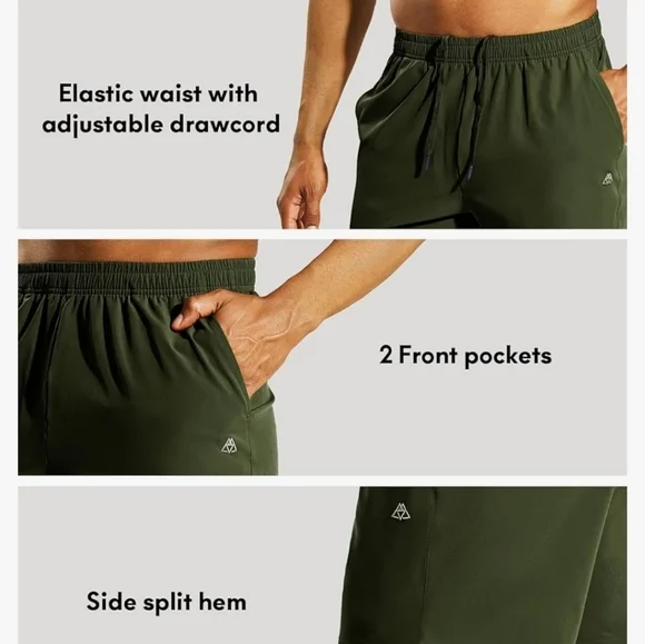 Haimont Workout Running Shorts 5" Inseam Green - Picture 3 of 11